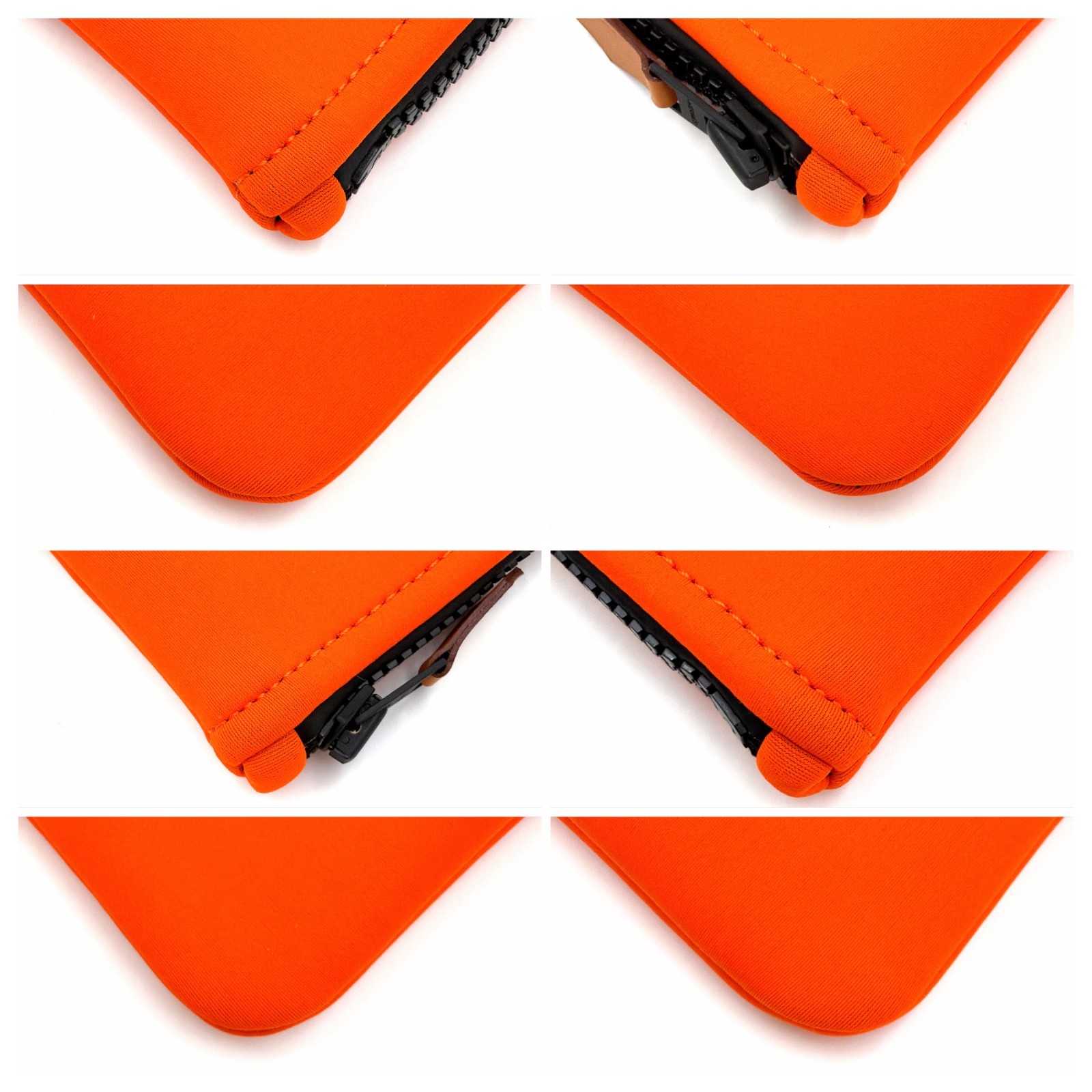 HERMES Bain Trousse Flat PM Neobain Pouch Orange Polyamide Elastane France Auth — image 4