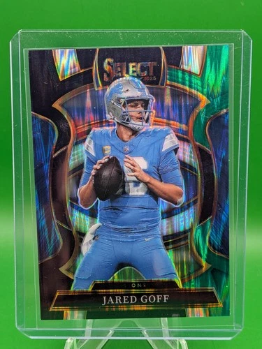 2025 Panini Select - Concourse Jared Goff #69 Black &amp; Green Shock Prizm