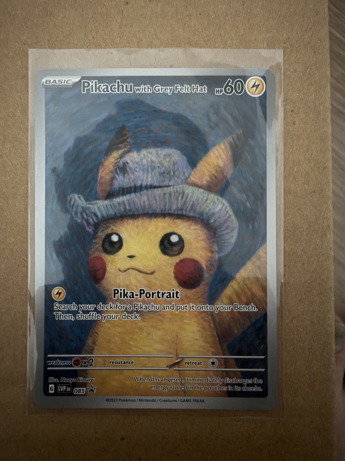 Pokemon Van Gogh Pikachu with Grey Felt Hat SV Promo 85 Full Art Promo English