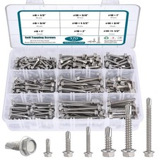  8 10 14 Self Drilling Screws Assortment Kit,410 Stainless Steel Self Tapping Sh