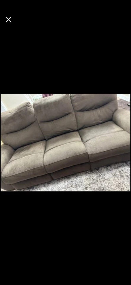 Sofá marrón y sofá de dos plazas marrón con reclinables Foto 4 de 4