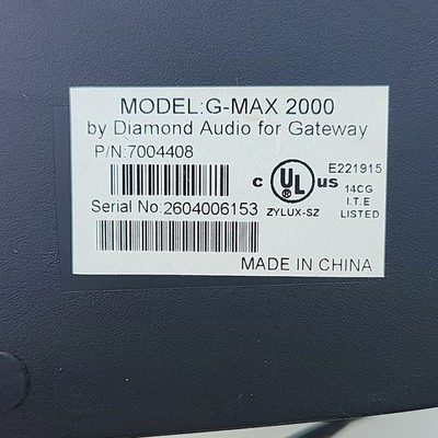 Gateway G-MAX 2000 2.0 Channel Wired Computer Speakers 3.5mm Volume MPN 7004408