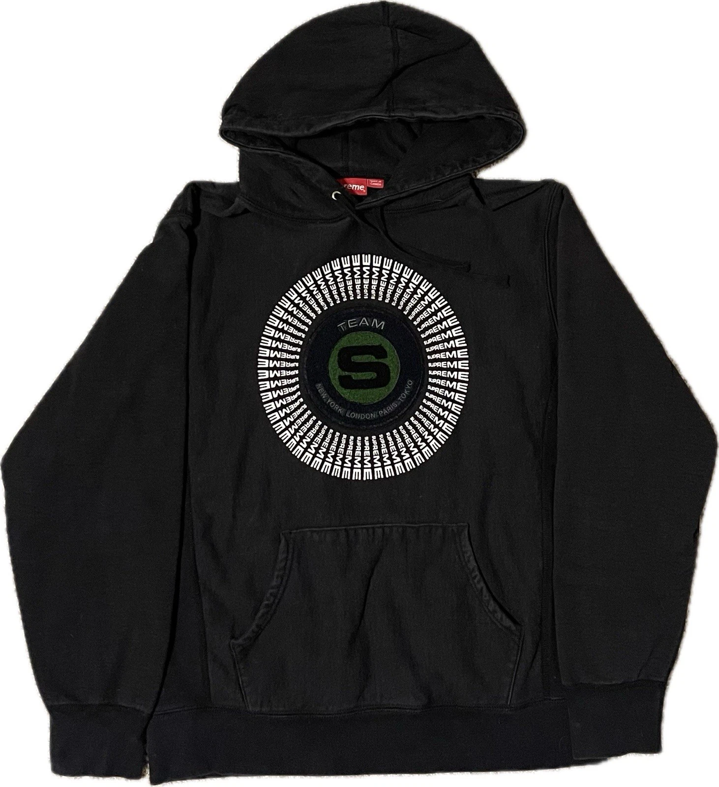 Sweat à capuche Supreme Chenille Applique Large Noir