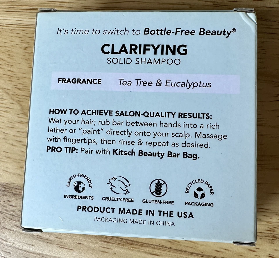 Kitsch Tea Tree & Mint CLARIFYING Shampoo Bar - Vegan For All Hair Types. - Image 2 of 4