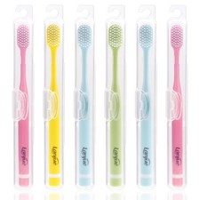 6pcs Travel Toothbrush Set, Extra Soft Toothbrushes for Adults Gentle Portabl...