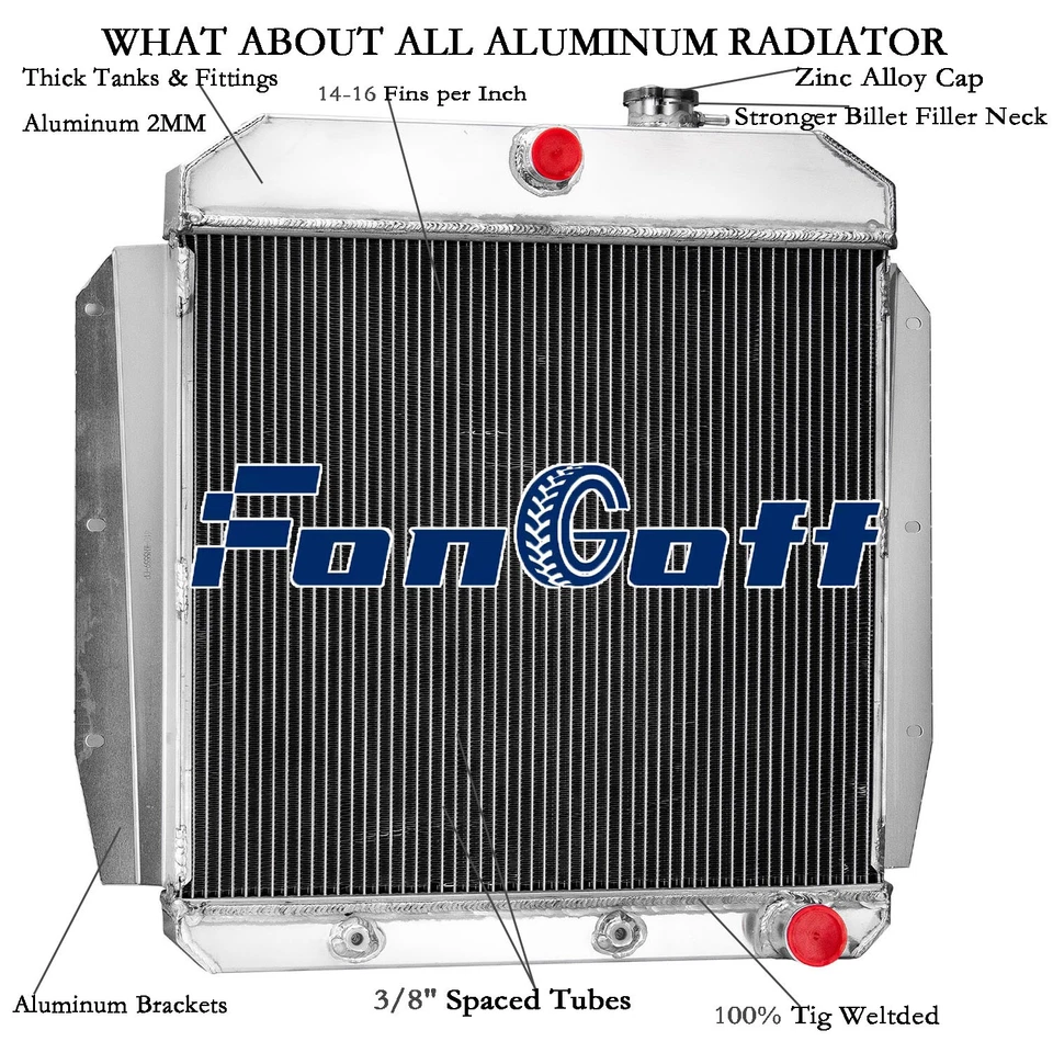 3 Row Radiator For 1955-1959 Chevrolet GMC Pickup Apahce Trucks Suburban 1956 US Foto 2 de 4