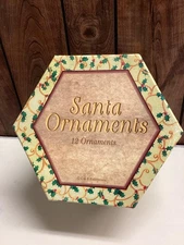 C&F Enterprises Santa Ornaments Set 12 Christmas Tree Gift Box Holly Decor