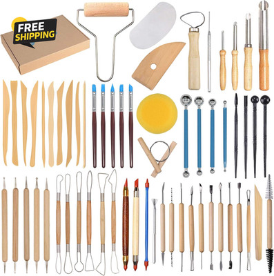 61Pcs Ceramic Clay Tools Kit Pottery Tools Clay Sculpting Carving Tool Set