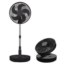 electriQ 12-inch Rechargeable Quiet Foldable DC Pedestal Fan - Indoor & O FRF12B
