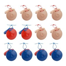 12 Pieces Wood Castanets Wooden Percussion Instrument for Kids Party Adults