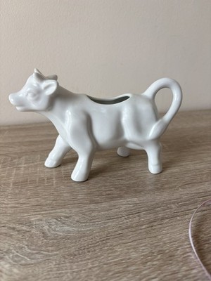 Weiß Porzellan 7x2'' Kuhmilch Ausgießer - Milchkännchen - Neuheit Milchkännchen Sehr guter Zustand 