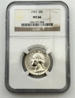 1957-P Washington Silver Quarter 25C NGC MS66 BU UNC Philadelphia US Coin BM1