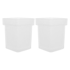 2Pcs Bathroom Glass Toilet Brush Holders Transparent Reusable Brush Cup Set