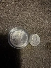 1986 1oz SILVER American eagle silver dollar +  Franklin half dollar