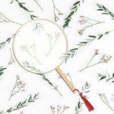 DIY Chinese Ancient Court Round Blank Hand Fan Chinese Style Silk Fan