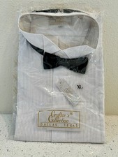 Crafter's Collection Tuxedo Shirt with Wing Collar Bow Tie SEALED PKG Size XL