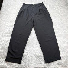 Madewell Pants Womens 4 Black Drapey Pleated Taper Wide Leg Dress Baggy Work Y2K