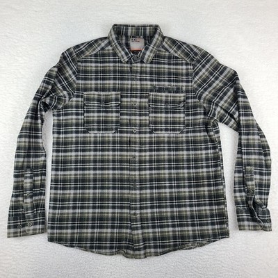 5.11 Tactical Shirt Mens Medium Black Green Plaid Lester Flannel Snap Button Up