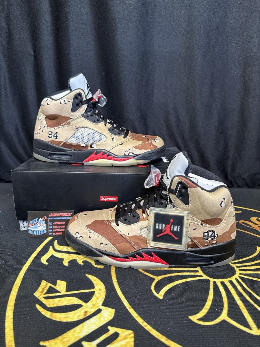 Size 11 - Supreme x Air Jordan 5 Retro Desert Camo for sale online