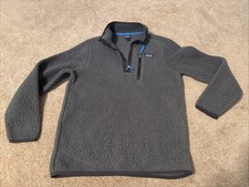 Patagonia Retro Pile Fleece Sherpa Youth 12 Large Gray 1/4 Zip Pullover