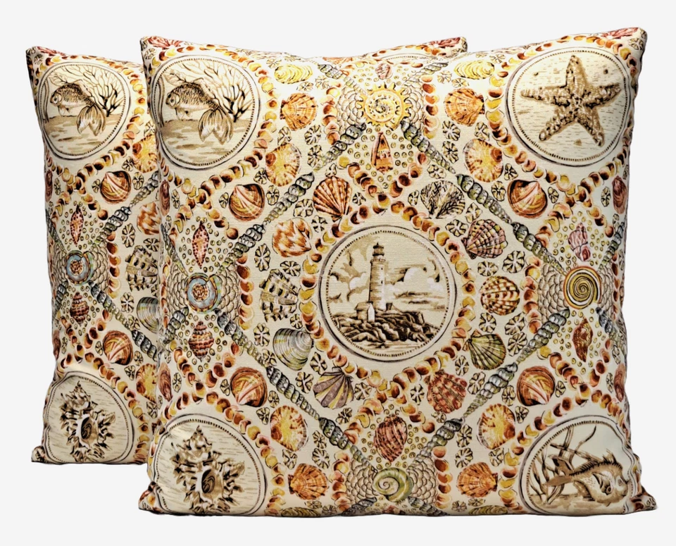 Funda Almohada Decorativa Vervain Singing Beach 20x20 Coral Náutica Foto 4 de 4