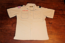 Boy Scouts of America BSA Youth Shirt Tan Large Vented Poly Microfiber No Patch