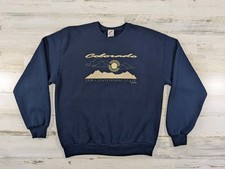 Vintage Jerzees Sweatshirt Mens Large Navy Colorado Centennial State USA Made