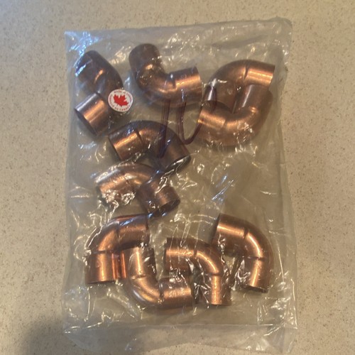 Copper Sweat 90 Degree Elbow Pipe Fitting, CxC (Sweat x Sweat) Lot of 10 - NEW