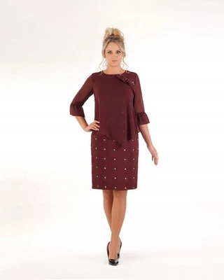 Carla Moreno Atena Midikleid Chiffon Überwurf 3/4 Arm festlich Größen 42-52 - Bild 1 von 4