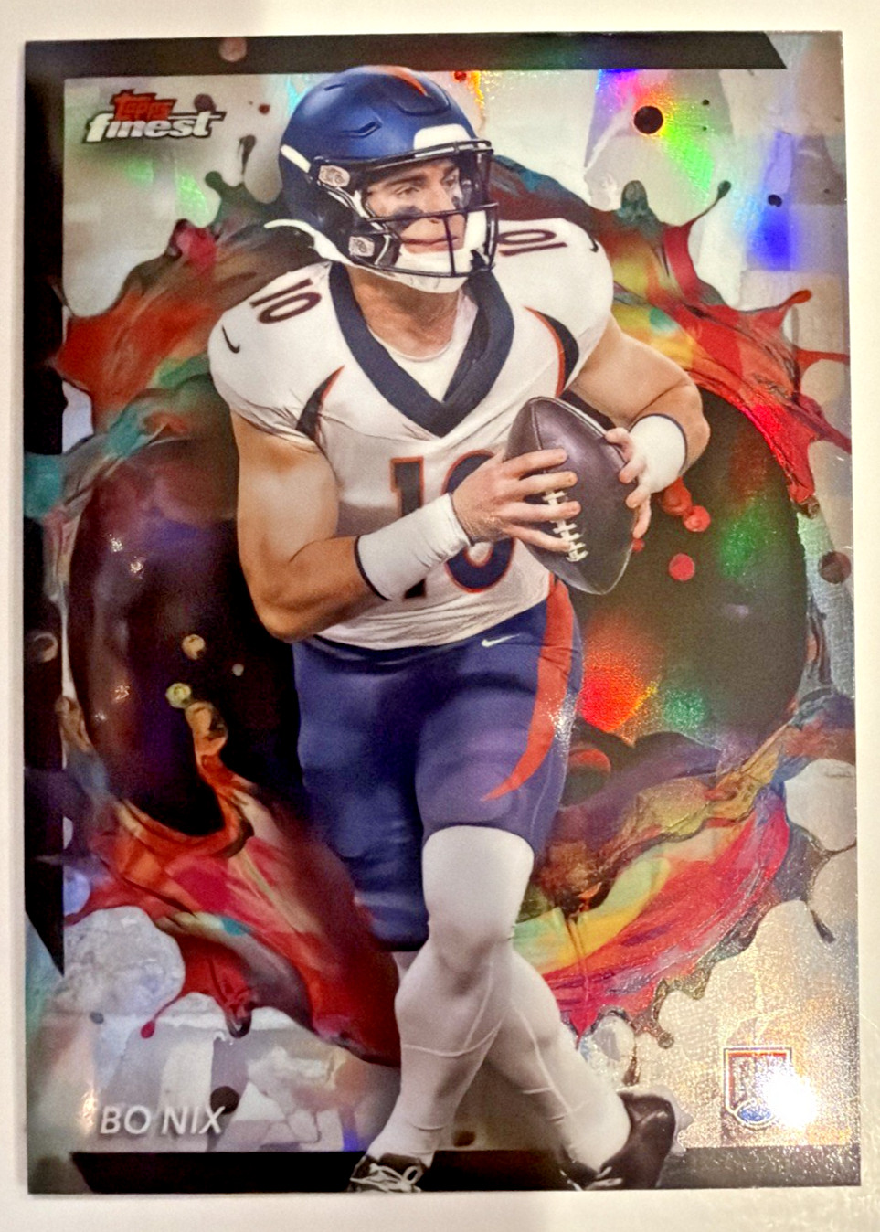 2024 Topps Finest Bo Nix #249 Rare Refractor (RC) Rookie Denver Broncos