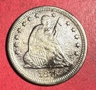 1876CC US Seated LIBERTY SILVER Quarter! "Carson City"! XF Details! SHARP! Coin!