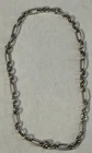 Sterling Silver 925 Trombone Mixed Link Chain Necklace 18" Length 36.1 grams