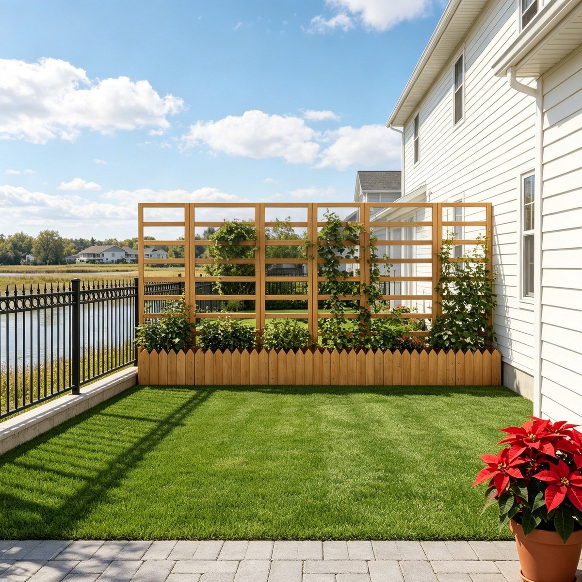 outdoor wood trellis Barn Style Outdoor Wall Trellis, Easy Install Plant Trellis Plant Support Vertical Garden Frame Custom Made Trellis, 9x2