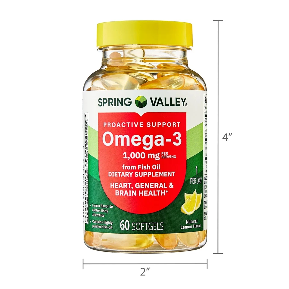 Spring Valley Proactive Support Omega-3 Fish Oil , 1000 mg, 60 Softgels - Image 2 of 4