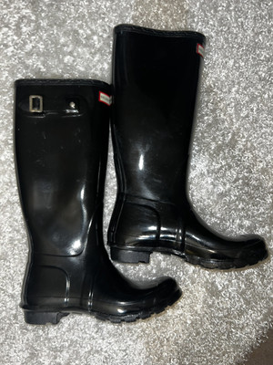 HUNTER Women's Original Tall Gloss Wellies, Black Sz US7-UK 5-EU38