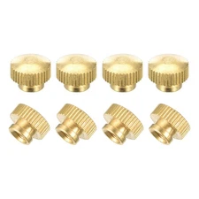 Brass Knurled Thumb Nuts, M5x0.8mm Round Stepped Knobs Fasteners 8Pcs