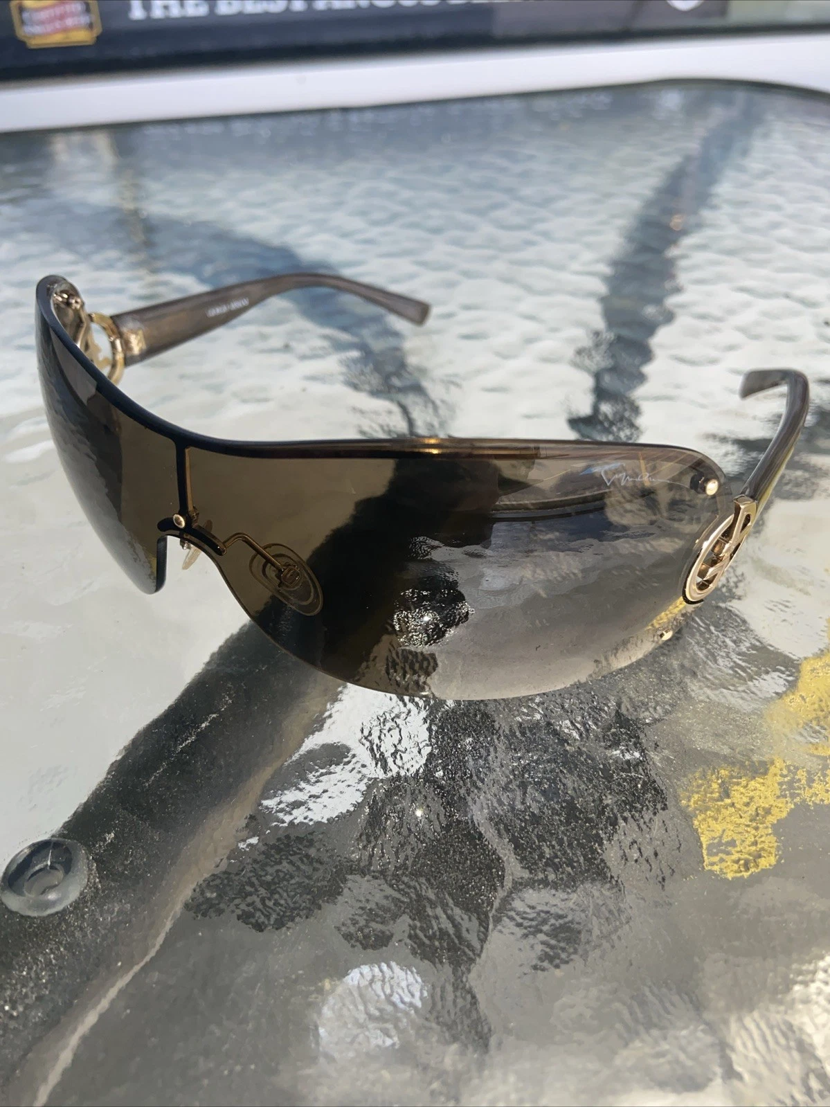 Giorgio Armani GA 427/S Brown Shield Sunglasses PKL8T 105 W/ G Lens
