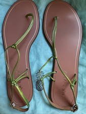 Aquazzura metallic green Thong Sandalen