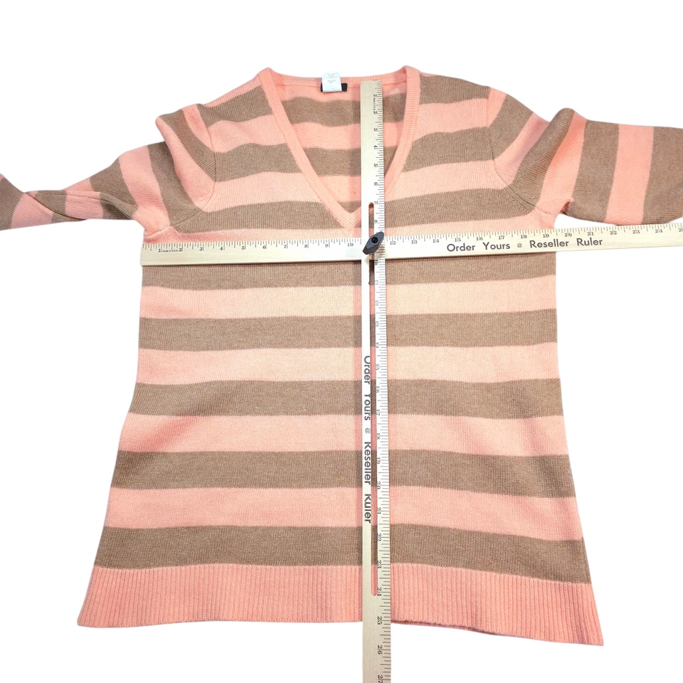 J. Suéter a Rayas Cuello en V Mujer Talla L Lana Nylon Mezcla Cachemira Costero Foto 4 de 4