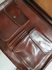 NWT I Medici Firenze made in Italy 100% Italian Leather Briefcase Messenger Bag 