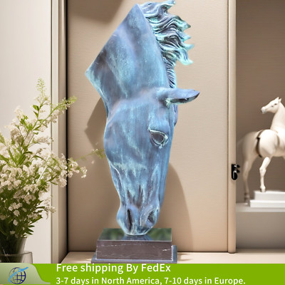 22'' Bronze Horse Head Sculpture Horse Head Bronze Statue Large Home Decor Gifts