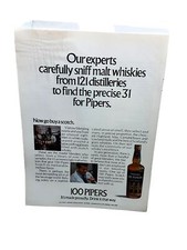 1972 Seagrams 100 Pipers Whisky Original Print Ad