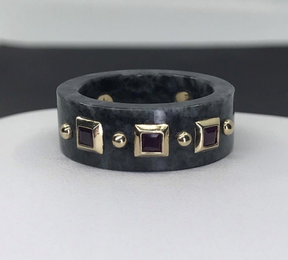 10k gold Marble and Ruby Ring - image 2