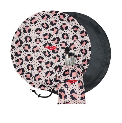 Donna May London Brown And Pink Animal Lay Flat Makeup Bag Bnwt