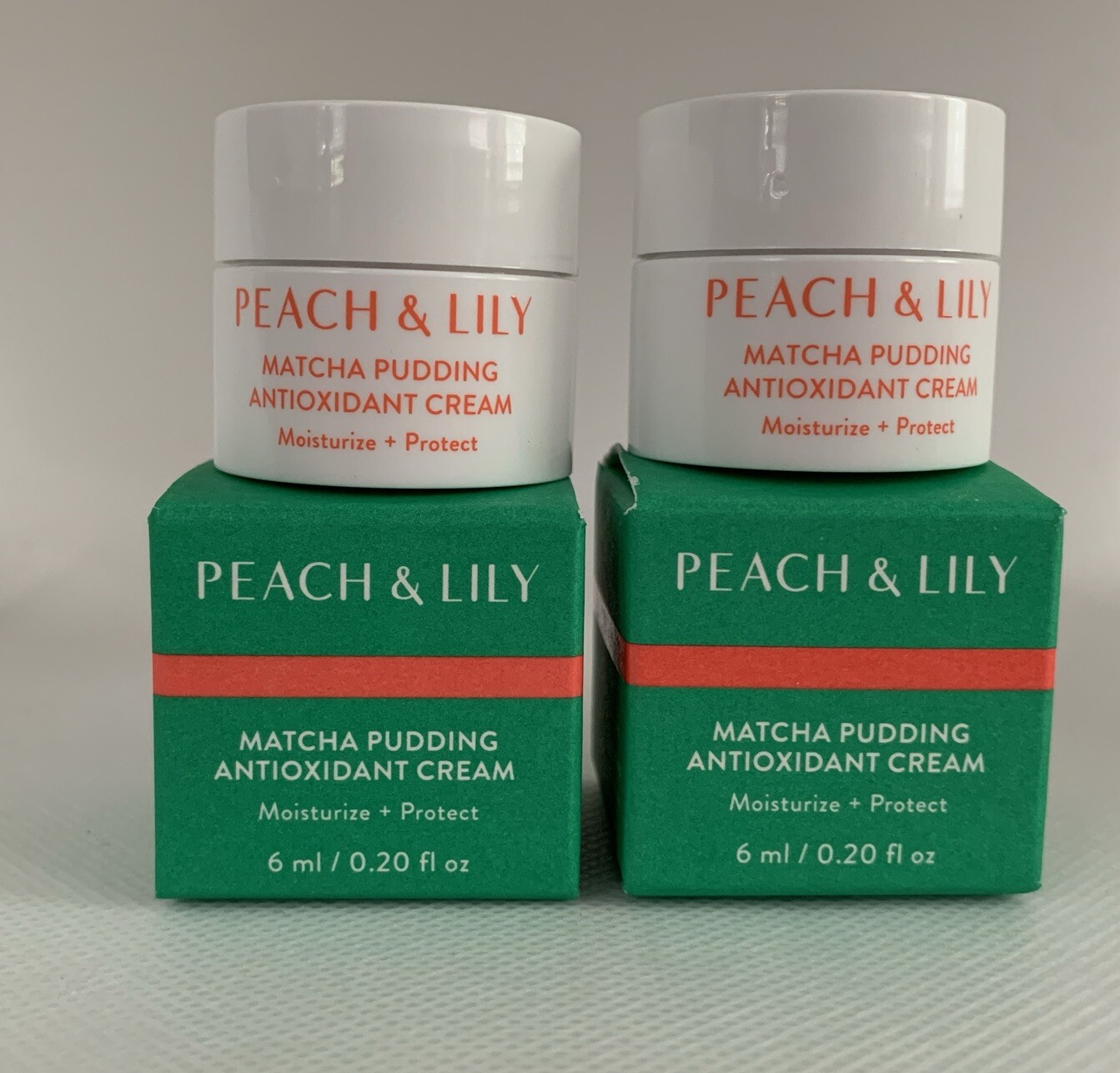 Peach & Lily Matcha Pudding Antioxidant Cream Deluxe Sample Duo 0.2 Oz BNIB