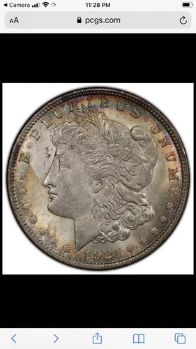 1921 $1 Morgan Silver Dollar PCGS MS64 Rainbow Toned Rare Color! Good Eye Appeal