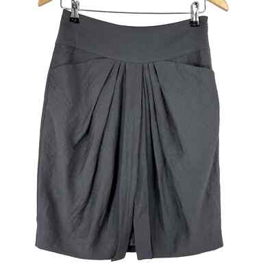 NWT CLUB MONACO 2 Nicky Tulip Skirt Steel Grey Pockets