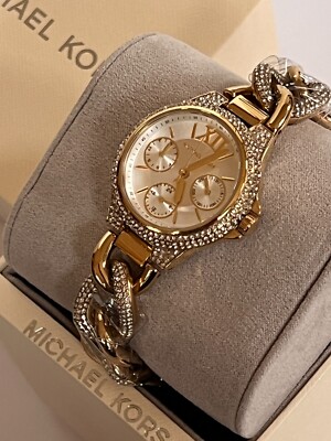 MICHAEL KORS MK6842 Camille Pave Glitz Gold-Tone Crystal Chain