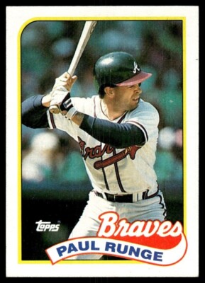1989 Topps  #38   Paul Runge    Second Base &  SS   Atlanta Braves FREE shipping