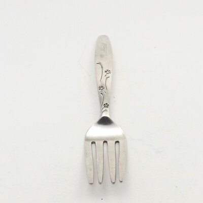 Antique Lunt Sterling Silver Pattern 75135 Floral Baby Food Fork